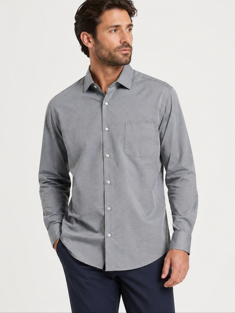 Peter Millar Mens XL Gray Button Up Shirt 100% Cotton Casual Dress Workwear